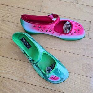Chocolaticas | whimsy watermelon red green ballet flats shoes  | WMS 6